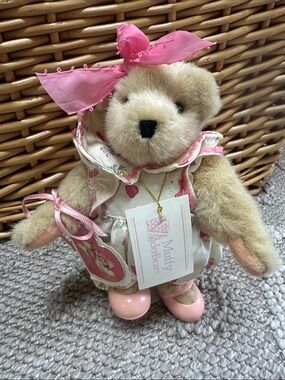 NWT Muffy Vanderbear Plush Teddy with Pink Bow and Dress